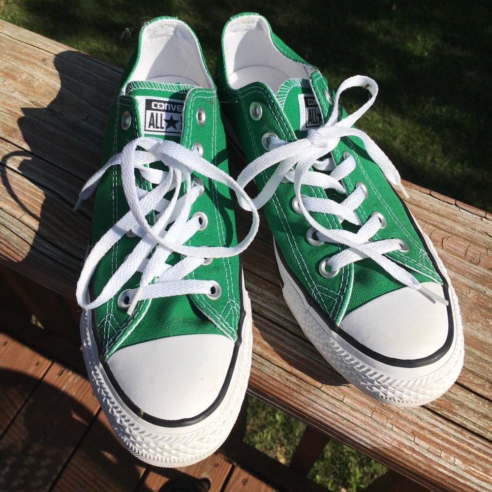 Green converse tennis shoes worn once.